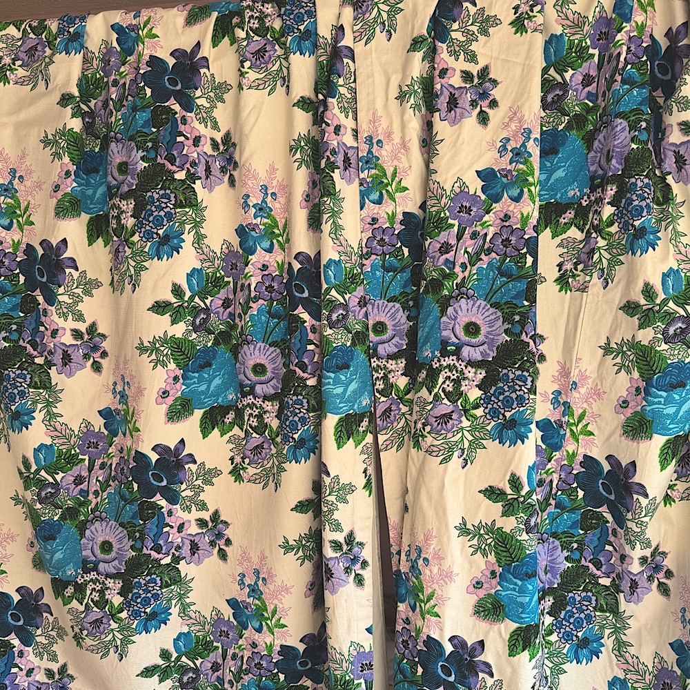 Beautiful floral vintage pinch pleat curtains